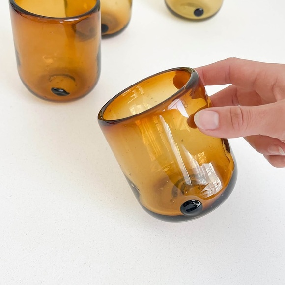 Two Mexican Hand-blown Recycled Tumblers Glasses - Picture 8 of 10